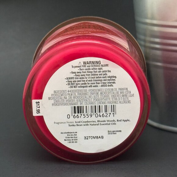 BBW Frosted Cranberry White Barn Bath & Body Works Single Wick Candle - Picture 9 of 10